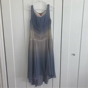 Sundance silk, drop waist blue grey ombre dress, sz 6 spring summer